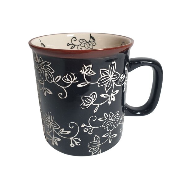 Temptations Other - Temptations Tara Floral Lace Black Ceramic Mug Oven Replacement Microwave Safe